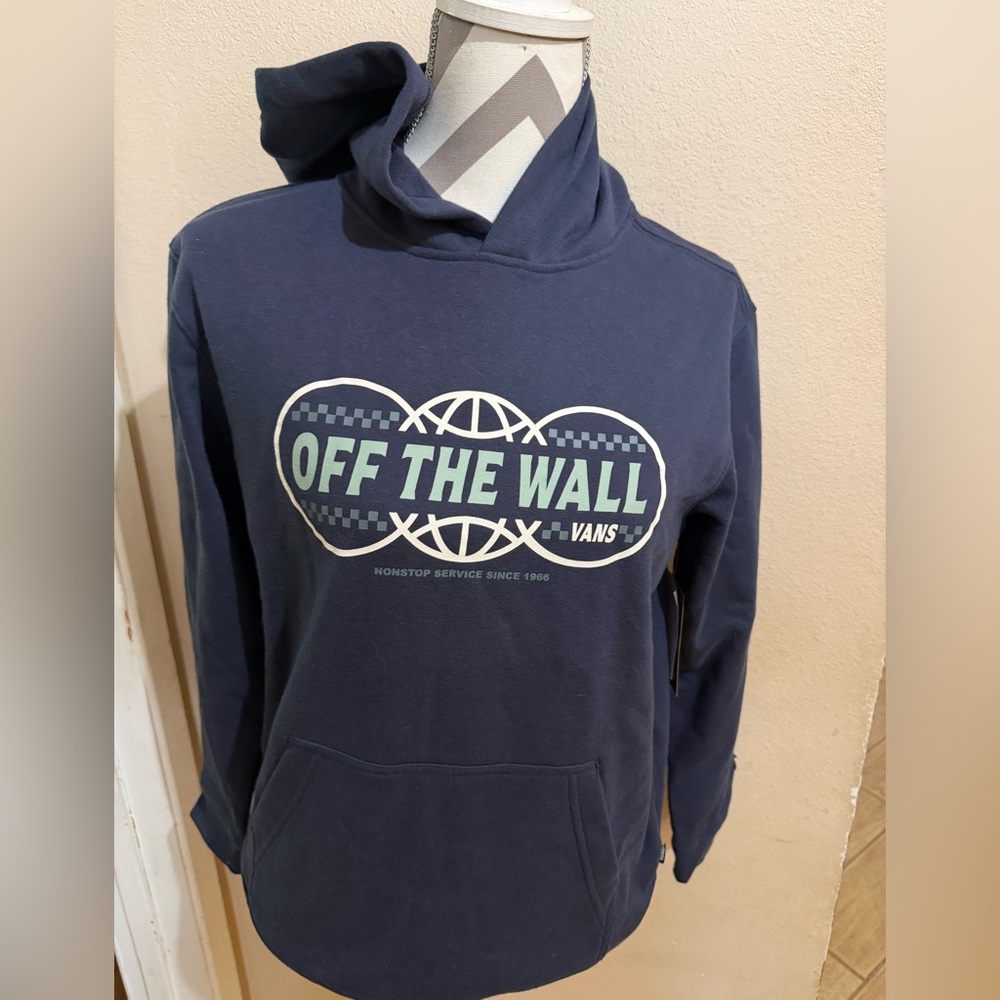 Kids Vans Navy Hoodie with Logo large 14/16 nwt